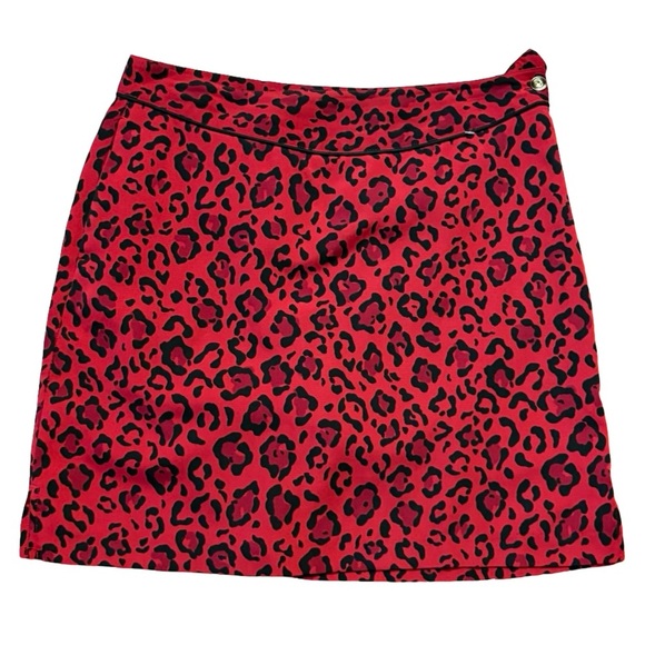 EP Pro Red Leopard Print A-Line Skirt - Picture 3 of 5